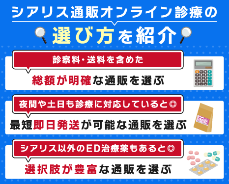 シアリス通販オンライン診療の選び方を紹介